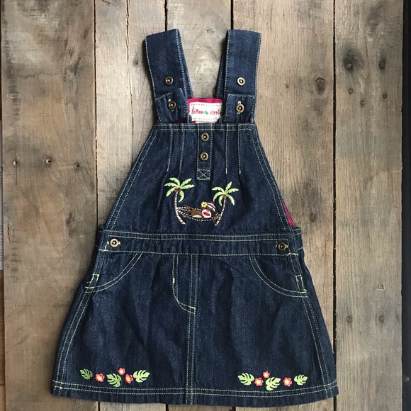 Toffee Apple Other - Denim Jumper Dress with embroidered🐒 NWT- Size 2T